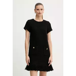 Luisa Spagnoli rochie cu lână culoarea negru, mini, drept, 542531 imagine