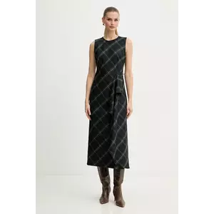 Luisa Spagnoli rochie cu lână culoarea bleumarin, midi, evazați, 542289 imagine