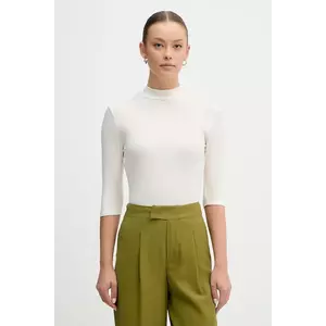 United Colors of Benetton tricou culoarea bej, cu turtleneck, 36K8D201B imagine