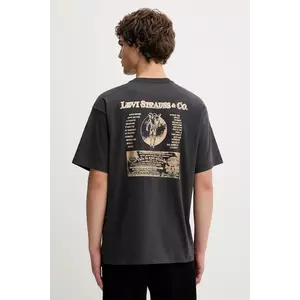 Levi's tricou din bumbac culoarea gri, cu imprimeu, 87373 imagine