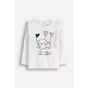 Coccodrillo bluză bebe culoarea alb, cu imprimeu, HAPPY PUPPY GIRL NEWBORN imagine