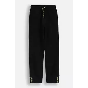 Coccodrillo pantaloni de bumbac pentru copii culoarea negru, uni, SPORTS BOY JUNIOR imagine