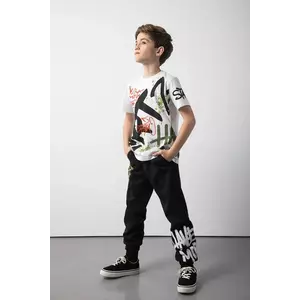 Coccodrillo pantaloni de trening pentru copii culoarea negru, uni, SPORTS BOY JUNIOR imagine