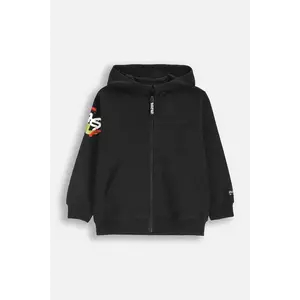 Coccodrillo bluză culoarea negru, cu glugă, uni, SPORTS BOY KIDS imagine