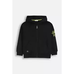 Coccodrillo bluză culoarea negru, cu glugă, uni, SPORTS BOY JUNIOR imagine