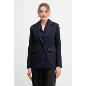 United Colors of Benetton sacou culoarea bleumarin, un singur rând de nasturi, cu imprimeu, 2X8MDW02H imagine