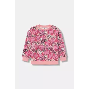 Puma bluză copii PUMA X HELLO KITTY & FRIENDS Relaxed AOP Crew FL culoarea roz, 632392 imagine