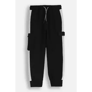 Coccodrillo pantaloni de trening din bumbac pentru copii culoarea negru, uni, CITY BUILDER BOY KIDS imagine