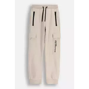 Coccodrillo pantaloni de bumbac pentru copii culoarea bej, uni, CITY RACING BOY JUNIOR imagine