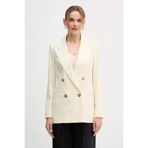 United Colors of Benetton sacou din lână culoarea bej, cu două rânduri de nasturi, uni, 2YVXDW03A imagine