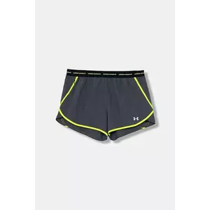 Under Armour pantaloni scurți de antrenament culoarea gri, uni, high waist, 6004029 imagine