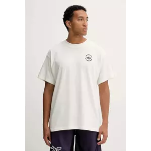 adidas Originals tricou din bumbac Camel Treffy culoarea bej, cu imprimeu, HY2084 imagine