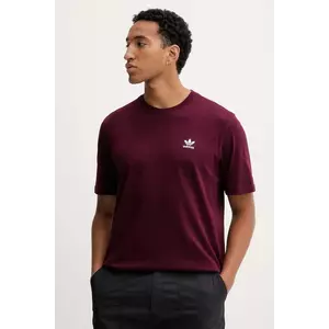 adidas Originals tricou din bumbac Essentials culoarea bordo, uni, HY2077 imagine