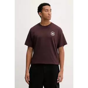 adidas Originals tricou din bumbac Camel Treffy culoarea maro, cu imprimeu, HY4987 imagine