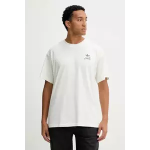 adidas Originals tricou din bumbac Supper Club Tee culoarea bej, cu imprimeu, HY2063 imagine