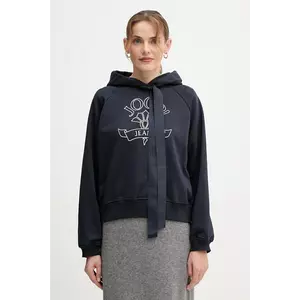 Joop! hanorac de bumbac culoarea negru, cu glugă, cu imprimeu, 30046176 imagine