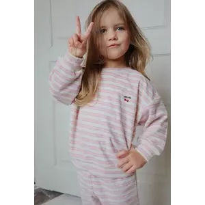 Konges Sløjd hanorac de bumbac pentru copii ITTY SWEAT SHIRT GOTS roz cu model KS103831 imagine