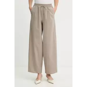 MAX&Co. pantaloni din amestec de lână culoarea bej, lat, high waist, 2528136015200 imagine