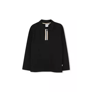 BOSS longsleeve din bumbac pentru copii culoarea negru, cu imprimeu, J52333 imagine