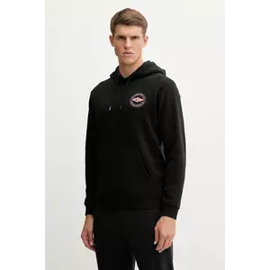 Rip Curl bluză STAPLE culoarea negru, cu glugă, cu imprimeu, 095MFL imagine