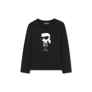 Karl Lagerfeld longsleeve copii culoarea negru, Z30938 imagine