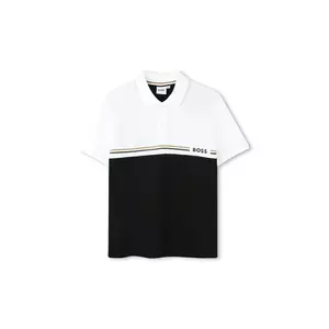 BOSS tricou polo copii culoarea negru, J52339 imagine
