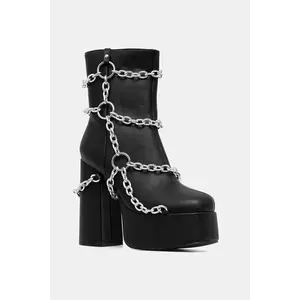 Koi Footwear botine Spectral Shackles of a Lamented Soul culoarea negru, cu toc drept, Spectral Shackles of a Lamented Soul imagine