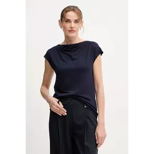 United Colors of Benetton bluză culoarea bleumarin, uni, 31NLD10AS imagine