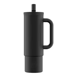 24bottles cană termică Straw 800ml Black culoarea negru, Straw.800.Black imagine
