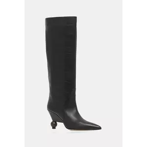 Weekend Max Mara ghete de piele Tasca culoarea negru, cu toc drept, 2525796075600 imagine