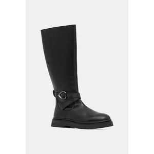 Blauer ghete de piele HANNA culoarea negru, cu toc plat, F5HANNA05/LEA imagine