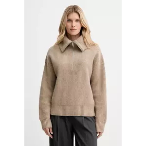 Filippa K pulover de lână culoarea bej, cu guler, 31654 imagine
