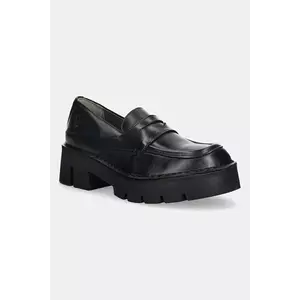 Fly London mocasini de piele BOIL161FLY culoarea negru, cu toc plat, P211161001 imagine