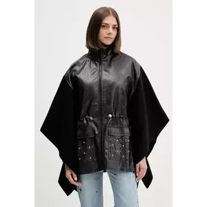 Desigual poncho EYELETS ALDAMA culoarea negru, 25WAIA08 imagine