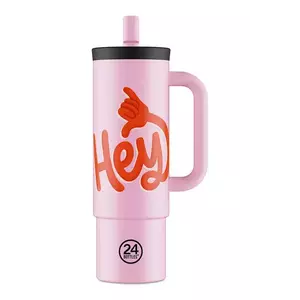 24bottles cană termică Straw 800ml Blue culoarea roz, Straw.800.Hey imagine