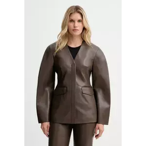 Nanushka geacă culoarea maro, de tranziție, NW25PFJK14878 imagine