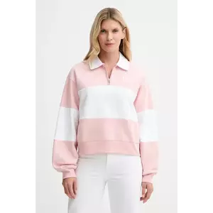 Levi's hanorac de bumbac culoarea roz, cu imprimeu, 003QM imagine