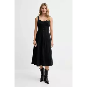 Levi's rochie din bumbac culoarea negru, midi, evazați, 003PR imagine