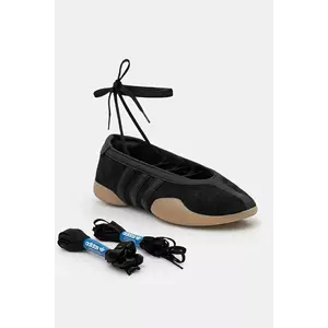 adidas Originals balerini din piele întoarsă Taekwondo Mei Ballet W culoarea negru, JQ0669 imagine