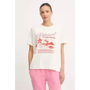 Rip Curl tricou din bumbac SURF SUPPLY culoarea bej, 0JUWTE imagine