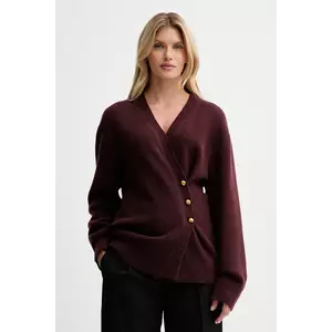 ISABELLE BLANCHE cardigan din amestec de lână culoarea bordo, IS25FW-M152-F007 imagine
