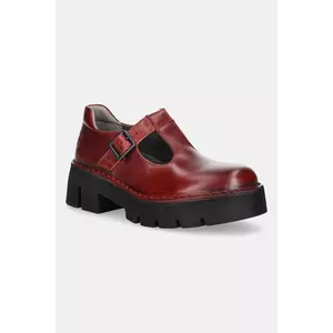 Fly London pantofi de piele BAIZ162FLY culoarea roșu, cu platforma, P211162003 imagine