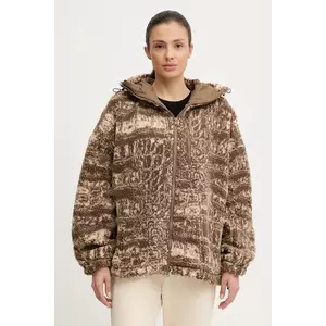 adidas by Stella McCartney bluză culoarea maro, cu glugă, JM3675 imagine