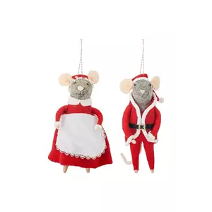 Bloomingville pandantiv decorativ Peo Ornament 11 x 23 x 10 cm 2-pack culoarea roșu imagine