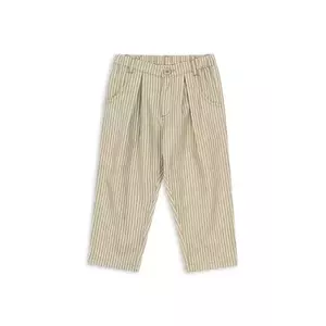 Konges Sløjd pantaloni de bumbac pentru copii FRANKIE PANTS GOTS culoarea verde, cu imprimeu, KS103813 imagine