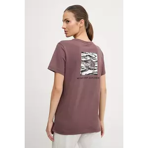 The North Face tricou din bumbac culoarea bordo, NF0A8E3JES91 imagine