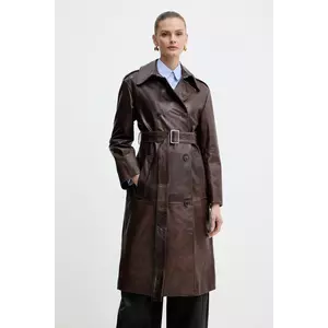 MAX&Co. palton de piele culoarea maro, 2526476013200 imagine