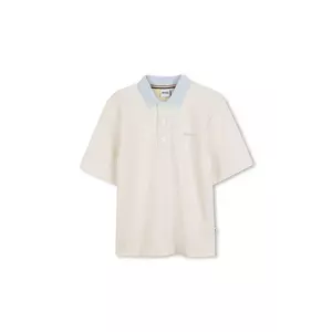 BOSS tricou polo copii culoarea alb, cu imprimeu, J52336 imagine