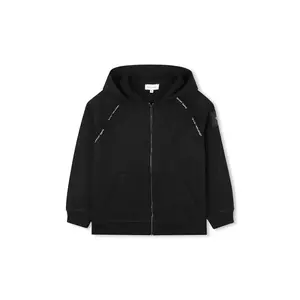 Marc Jacobs bluză copii culoarea negru, cu glugă, uni, W60659 imagine