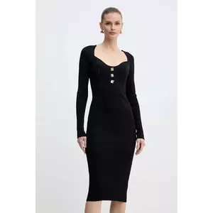 Fracomina rochie culoarea negru, midi, mulată, FS25WD5005K41601 imagine
